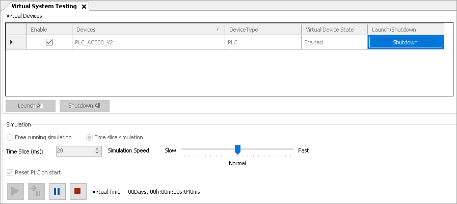 Time slice simulation
