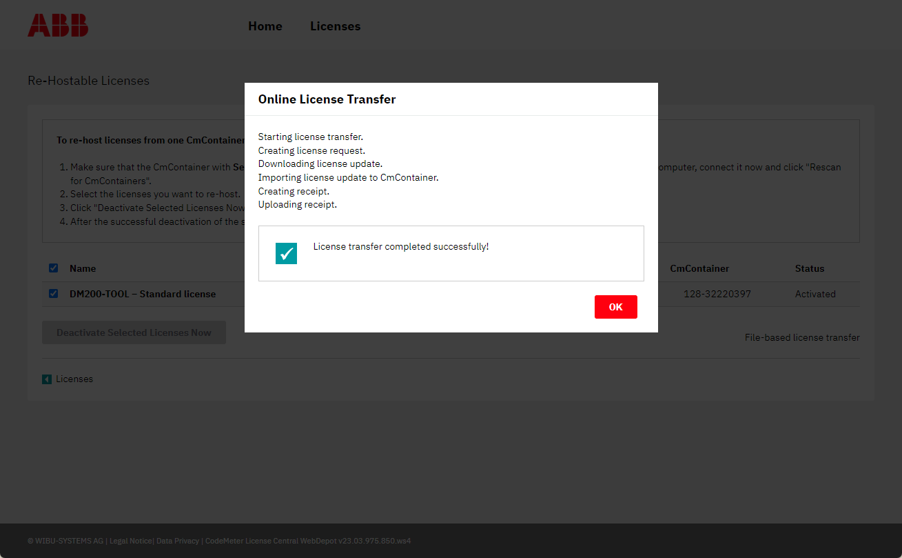 Successfull_license_transfer