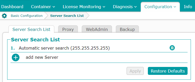 Server Search Configuring the client side