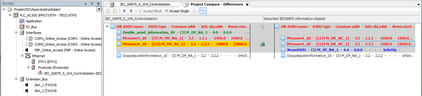 ImportSingleSelection